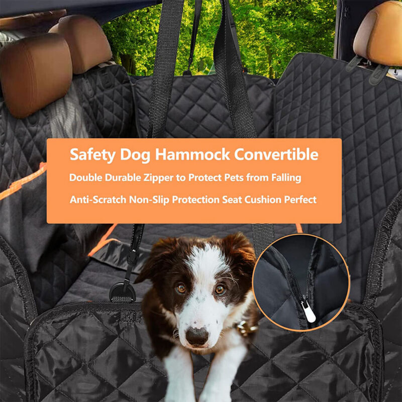 WATERPROOF PET CAR SEAT COVER WITH MESH WINDOW + FREE BUCKLE LEASH