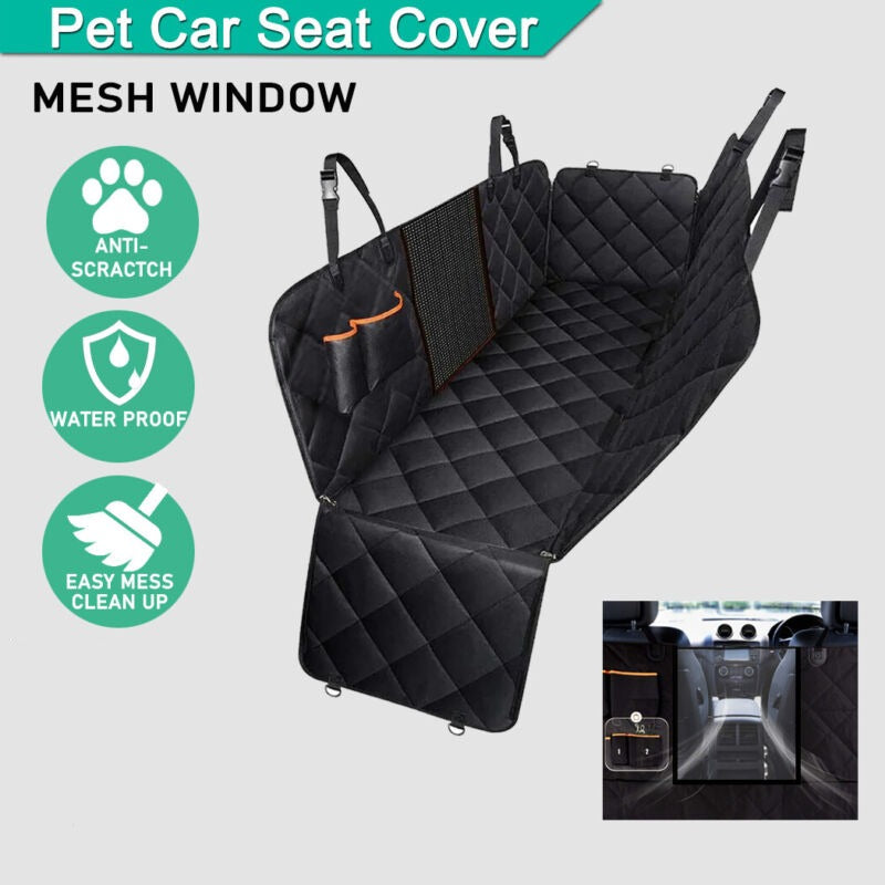 WATERPROOF PET CAR SEAT COVER WITHOUT MESH WINDOW + FREE BUCKLE LEASH