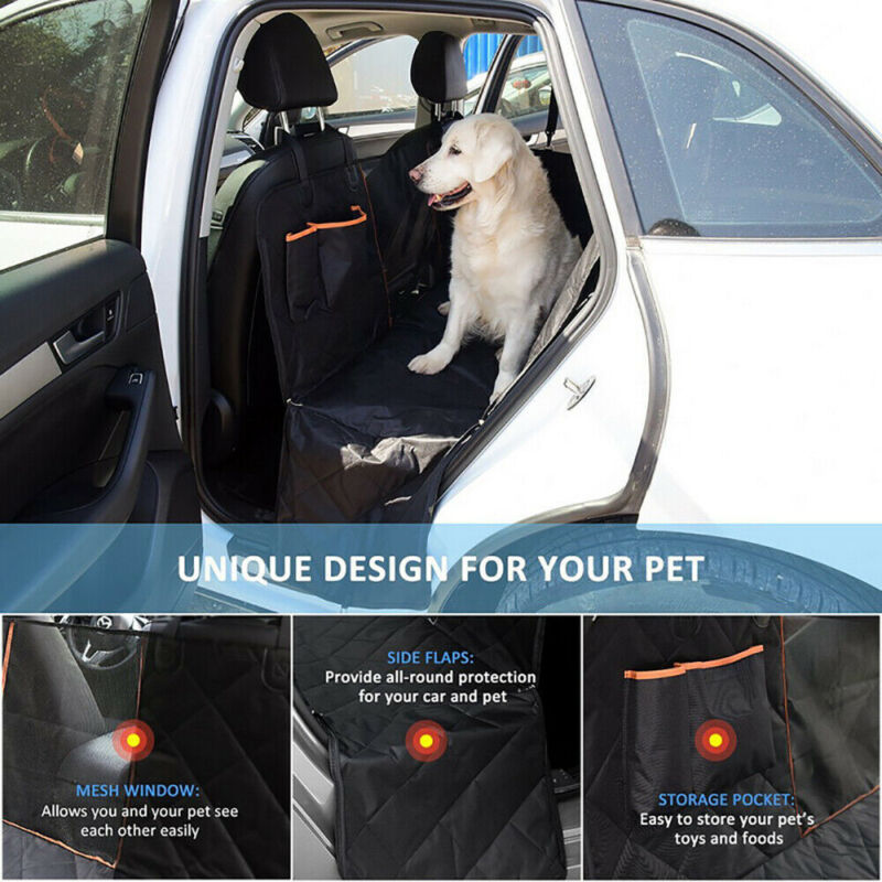 WATERPROOF PET CAR SEAT COVER WITH MESH WINDOW + FREE BUCKLE LEASH