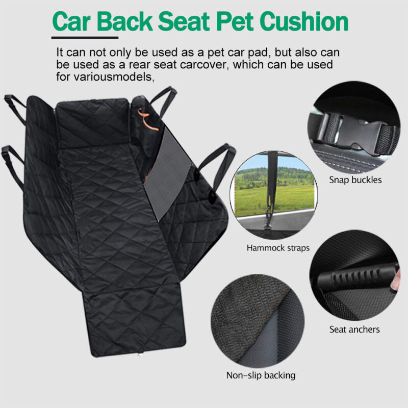 WATERPROOF PET CAR SEAT COVER WITHOUT MESH WINDOW + FREE BUCKLE LEASH