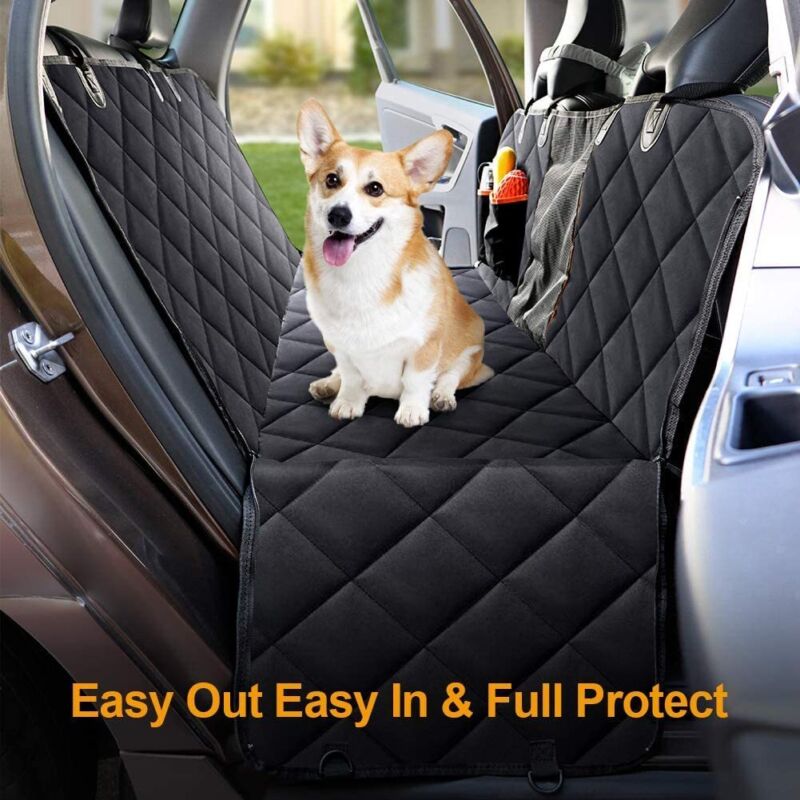 WATERPROOF PET CAR SEAT COVER WITH MESH WINDOW + FREE BUCKLE LEASH