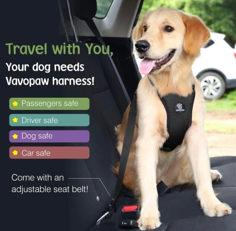 ADJUSTABLE PET DOG TRAVEL SAFETY CAR VEHICLE SEAT BELT HARNESS LEAD PET SEATBELT